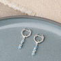 Linear Huggie Aquamarine March Birthstone Earrings, thumbnail 2 of 7