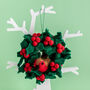 Personalised Felt Robin In Wreath Christmas Decoration, thumbnail 4 of 5