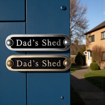 Dad's Shed Metal Door Sign Modern, 6 of 6