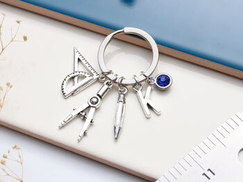 Architect Personalised Keyring Graduation Gift, Maths Keyring, 5 of 9