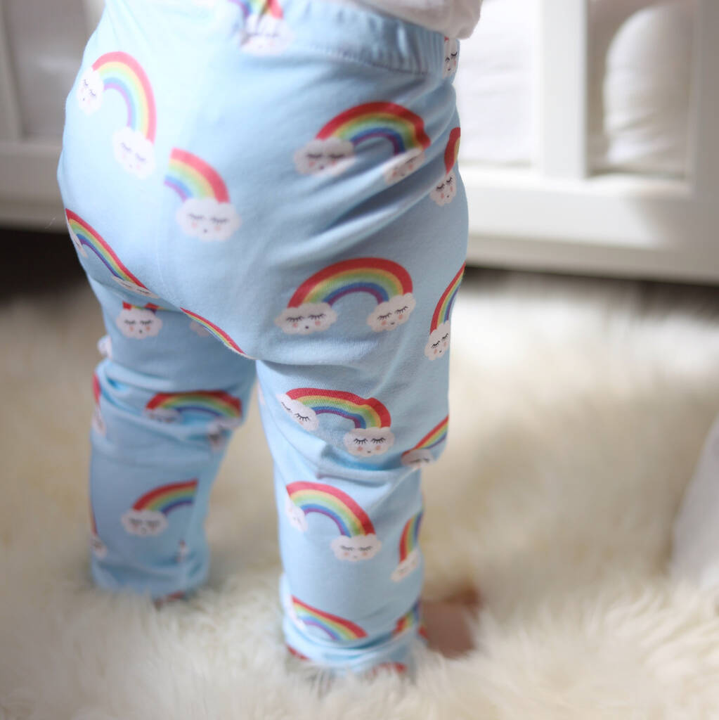 Unisex Baby And Toddler Rainbow Leggings By Little Loves Cornwall