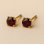 9ct Gold January Garnet Birthstone Stud Earrings, thumbnail 1 of 5