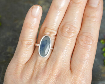 Oval Sapphire Ring In Sterling Silver, 3 of 3