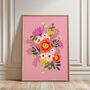 Bouquet Flowers Art Print Pink, thumbnail 4 of 5