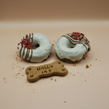Personalised Dog Birthday Drizzle Doughnuts Biscuits, 2 of 6