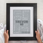 Personalised 60th Birthday Word Art Portrait Print, thumbnail 2 of 12