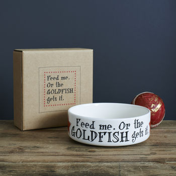 'Feed Me Or The Goldfish Gets It' Cat Bowl, 2 of 3