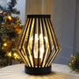 Bronze Metal Cage Table Desk Lamp Battery Powered, thumbnail 5 of 7