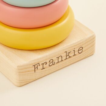 Personalised Wooden Bunny Stacker Toy, 3 of 4