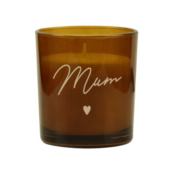 Personalised Name Amber Glass Candle, 6 of 8