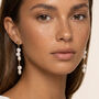 Women's Long Drop Pearl Earrings, Wedding Jewellery, thumbnail 4 of 5