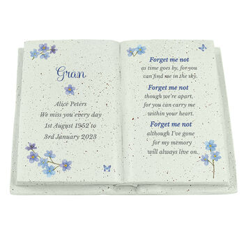 Personalised Forget Me Not Memorial Resin Book, 5 of 5