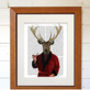 Deer In Smoking Jacket Book Print, Framed Or Unframed, thumbnail 6 of 8