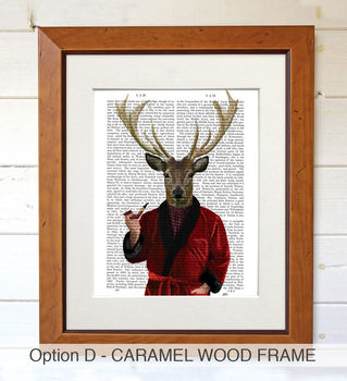 Deer In Smoking Jacket Book Print, Framed Or Unframed, 6 of 8