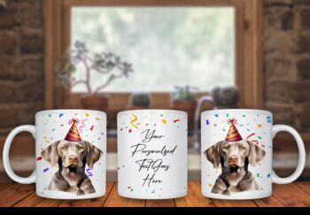 Personalised Weimaraner Birthday Congratulations Party Mug, 2 of 2