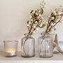 Set Of Two Gold Rim And Clear Glass Bottle Vases, thumbnail 3 of 7