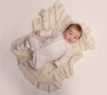 Personalised Timeless Ruffle Baby Blanket, 6 of 12