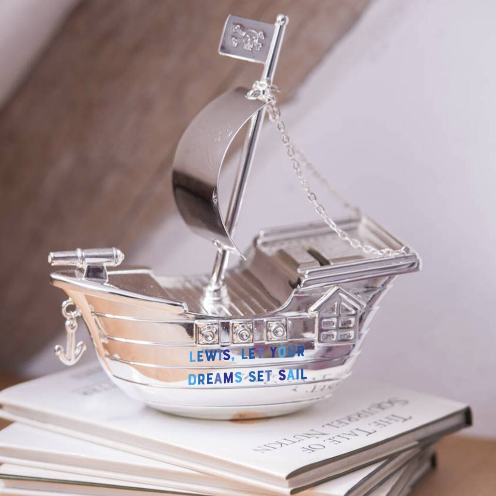 Personalised Colourful Pirate Ship Money Box, 1 of 8