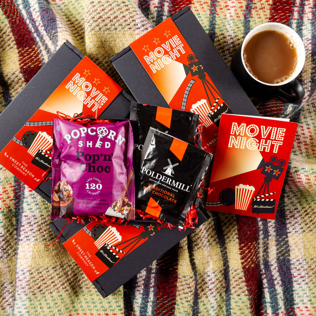 'Movie Night' Popcorn And Hot Chocolate Letterbox