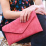 Personalised Suede Leather Envelope Clutch Bag, thumbnail 11 of 12
