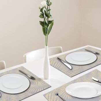 Set Of Four Gray Printing Table Placemats, 7 of 8