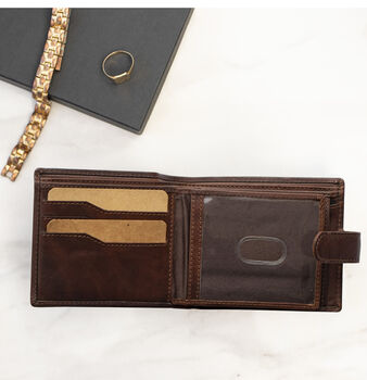 Personalised Thick Oiled Leather Wallet Rfid, 4 of 10