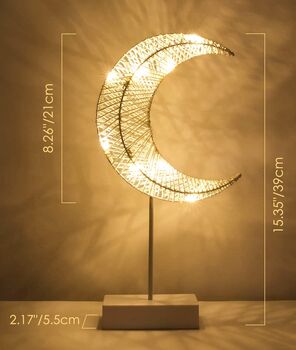 Battery Powered Decorative Moon Table Lamp LED, 8 of 8