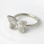 Silver Fingerprint Butterfly Ring, thumbnail 3 of 4