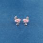 Flamingo Cz Sterling Silver Stud Earrings, thumbnail 3 of 7