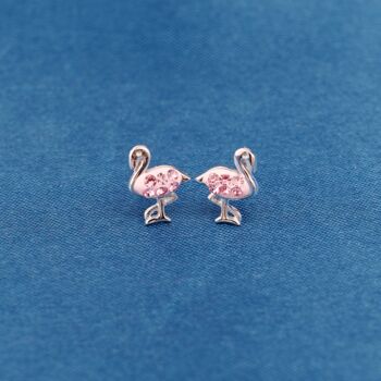 Flamingo Cz Sterling Silver Stud Earrings, 3 of 7