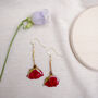 Romantic Rose Pressed Flower Earrings, thumbnail 2 of 12