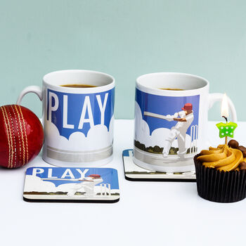 Cricket Mug And Coaster Set, 3 of 4