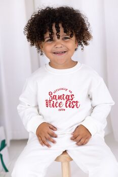 Too Cute For Santa's Naughty List Embroidered Personalised Sweatshirt Jumper, 3 of 8