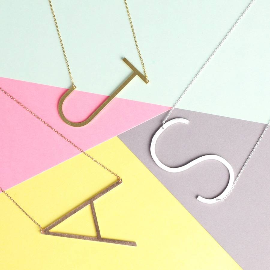 large initial necklace by lisa angel