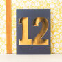 Mini Gold Foiled Number Twelve Card, thumbnail 4 of 5