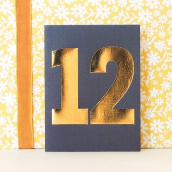 Mini Gold Foiled Number Twelve Card, 4 of 5