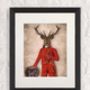 Deer In Red Jacket, Full, Art Print, Framed Or Unframed, thumbnail 6 of 8