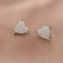 Sterling Silver White Opal Stud Earrings, thumbnail 3 of 12