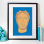 Roman Male Statue Portrait Illustration Art Print, thumbnail 2 of 4