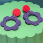 Flower Power Earrings, Large Flower Earrings, thumbnail 5 of 7