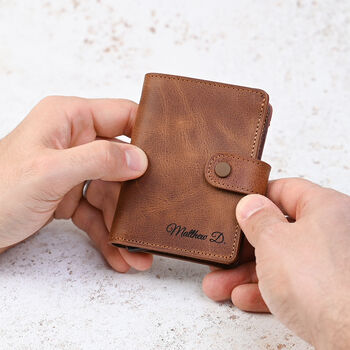 Personalised Leather Pop Up Card Wallet, 3 of 8