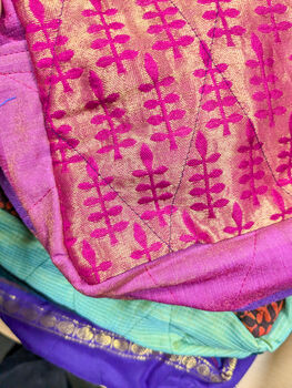 Large Colourful Upcycled Sari Box Pouches, Handmade In India, 11 of 12