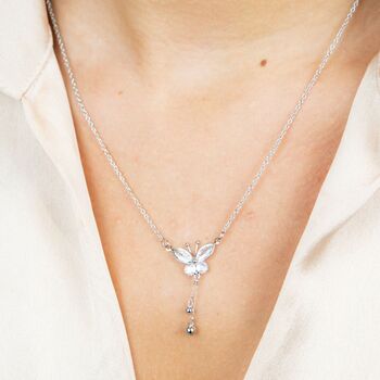 Butterly Zircon Crystal Pendant Necklace, 2 of 7