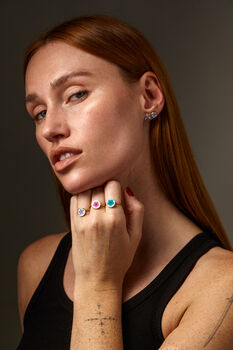 Forget Me Not Flower Heart Ring 10mm, 2 of 10