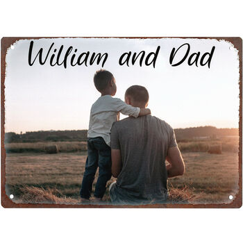 Personalised Fathers Day Vintage Metal Sign, 2 of 3