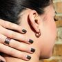 Small Huggie Hoop Textured Sterling Silver Earrings, thumbnail 7 of 10
