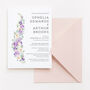 Wedding Invitation Purple Lilac Floral, thumbnail 4 of 6