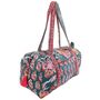 Block Printed Pine Green, Red And Mustard Floral Quilted Duffle Bag, thumbnail 5 of 9
