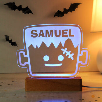 Personalised Frankenstein Wooden LED Light, 7 of 9