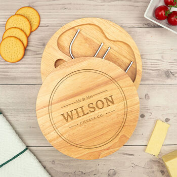 Personalised Cheese Board Set Birthday Gift For Men Him, 3 of 6